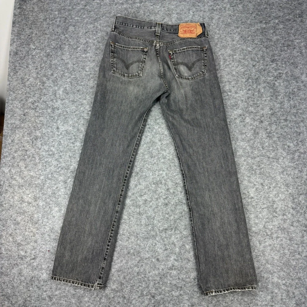 Levis 501 Mens Jeans Gray Straight Leg‎ Button Fly Denim Pants W30 L32 Y2K 2009